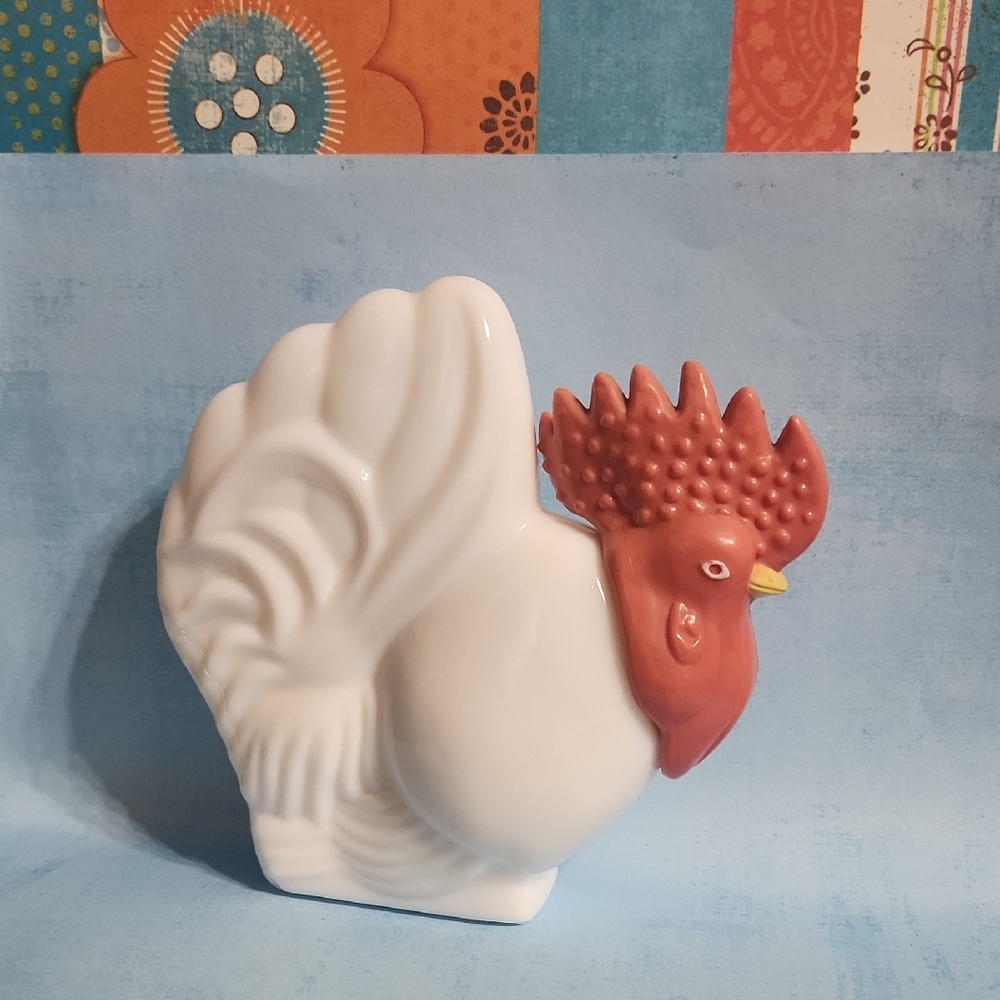 Avon Vintage Milkglass Rooster Lotion Decanter